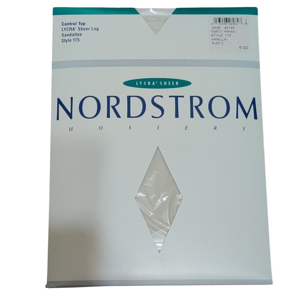 Nordstrom C Control Top Sheer Sandaltoe Pantyhose Style 175 Vanilla Vintage NIP